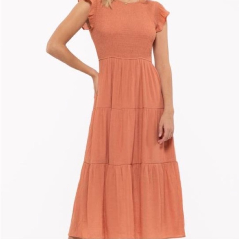 NWT - Anthropologie - By the River - Smocked tiered Mididress - size Small